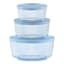 Pyrex 6-Piece Round Blue Glass Food Storage Set, 2c/4c/7c