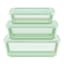 Pyrex 6-Piece Green Glass Food Storage Set, 3c/6c/11c