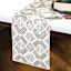 Neutral Semi-Beaded & Embroidered Tribal Table Runner, 36x13