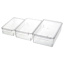 3-Piece Clear Fridge Organizer, Large