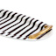 Black & White Striped Platter with Gold Handles, 16"