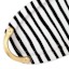 Black & White Striped Platter with Gold Handles, 16"