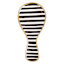 Black & White Striped Spoon Rest with Gold Rim, 10"