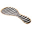 Black & White Striped Spoon Rest with Gold Rim, 10"