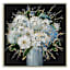Blue Vase Florals Framed Canvas with Gold Foil Wall Art, 30"