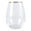 Providence Gold Rim Stemless Wine Glass