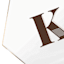 4.5" Brown Monogram Gold Rim Hexagon Trinket Tray, K