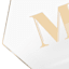4.5" Yellow Monogram Gold Rim Hexagon Trinket Tray, M