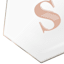 4.5" Peach Monogram Gold Rim Hexagon Trinket Tray, S