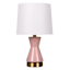 Light Pink Hourglass Mini Table Lamp with Shade, 15"