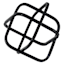Black Metal Square Hollow Cube, 5.3"