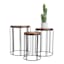 Wooden Top & Black Metal Plant Stand, Large