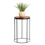 Wooden Top & Black Metal Plant Stand, Small