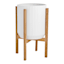 Ty Pennington White Metal & Wooden Planter Stand, Medium
