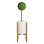 Ty Pennington White Metal & Wooden Planter Stand, Medium