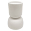 White Stone Pillar Candle Holder, 7"