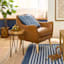 Honeybloom Braxton Faux Leather Accent Chair, Cognac