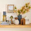 Honeybloom Brass Ribbed Pillar Candle Holder, 6"