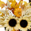 White Sunflower & Pumpkin Hanging Wall Basket, 20"