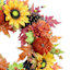 Yellow & Orange Sunflower & Brown Velvet Pumpkin Spiral Wreath, 22"