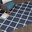 (D429) Brampton Blue Tufted Area Rug With Non-Slip Back, 5x7