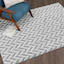 (D460) Salazar Herringbone Grey Tufted Area Rug with Non-Slip Back, 5x7