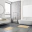 2-Pack Yellow Simple Stripe Bath Rug Set, 17x24 & 20x32