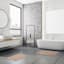 2-Pack Brown Simple Stripe Bath Rug Set, 17x24 & 20x32