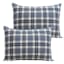 Honeybloom 3-Piece Blue Plaid Flannel Printed Cotton Comforter Set, Full/Queen