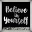 Glass Framed Believe in Yourself Sequin Shaker Box Wall Art, 12"