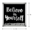Glass Framed Believe in Yourself Sequin Shaker Box Wall Art, 12"