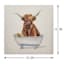 Bathing Beauty Highland Cow Canvas Wall Art, 12"