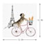Eiffel Tower with French Cat On Bicycle Canvas Wall Art, 12"