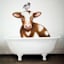 Bathtub Cow Canvas Wall Art, 12"