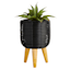 Tracey Boyd Black Polyrattan Planter Stand, Medium