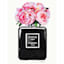 Fashion Perfume Bottle with Flowers Canvas Wall Art, 12x16