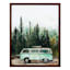 Retro Van In The Woods Framed Wood Wall Decor, 16x20