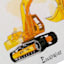 Yellow Construction Excavator Canvas Wall Art, 16x20