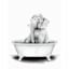Elephant in Bathtub Canvas Wall Art, 12x16