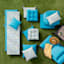 Calista Teal Outdoor Wicker Seat
