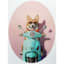 Scooter Corgi Canvas Wall Art, 16x12