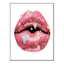 Framed Glam Lips Canvas Wall Art, 16x12
