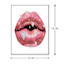 Framed Glam Lips Canvas Wall Art, 16x12
