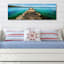 Hues of Blue Canvas Wall Art, 36x12