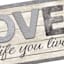 Glass Framed Love The Life You Live Framed with Raised Letters Wall Sign, 12x24