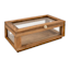Honeybloom Brown Wood Glass Box, 11x6