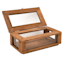 Honeybloom Brown Wood Glass Box, 11x6
