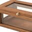 Honeybloom Brown Wood Glass Box, 8x4.5