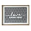 Honeybloom Glass Framed Love Grows Here Print Wall Sign, 20x16