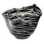Black & White Wavy Glass Bowl, 7"